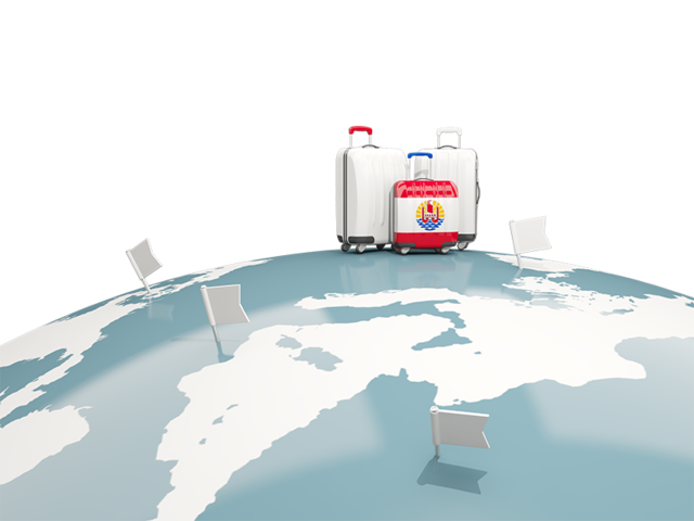 Luggage with globe. Download flag icon of French Polynesia at PNG format