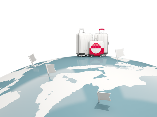 Luggage with globe. Download flag icon of Greenland at PNG format