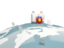 Guadeloupe. Luggage with globe. Download icon.