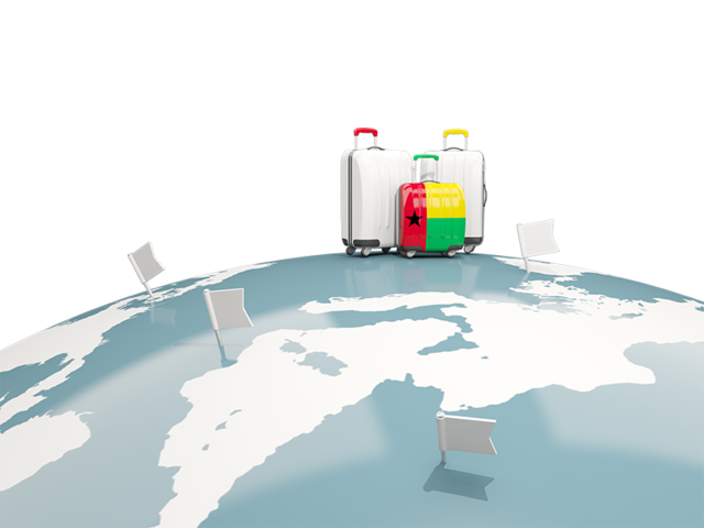 Luggage with globe. Download flag icon of Guinea-Bissau at PNG format