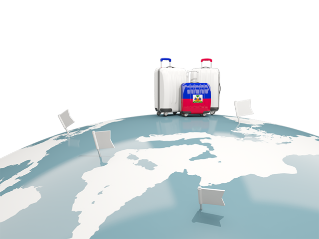 Luggage with globe. Download flag icon of Haiti at PNG format