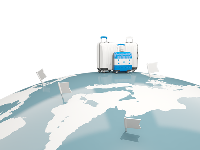 Luggage with globe. Download flag icon of Honduras at PNG format