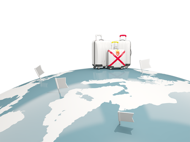Luggage with globe. Download flag icon of Jersey at PNG format