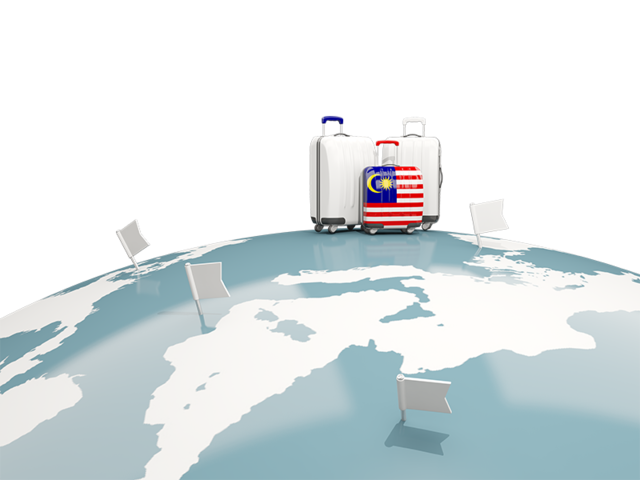 Чемоданы на карте. Скачать флаг. Малайзия