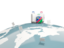 Namibia. Luggage with globe. Download icon.