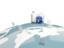 Nauru. Luggage with globe. Download icon.