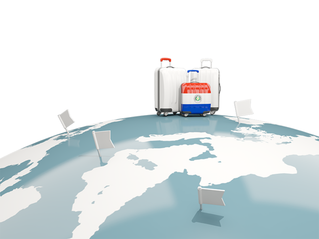 Luggage with globe. Download flag icon of Paraguay at PNG format