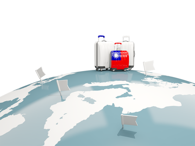 Luggage with globe. Download flag icon of Taiwan at PNG format