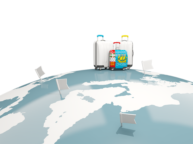 Luggage with globe. Download flag icon of Saint Pierre and Miquelon at PNG format