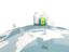 Saint Vincent and the Grenadines. Luggage with globe. Download icon.