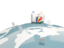 Seychelles. Luggage with globe. Download icon.