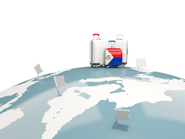 Luggage with globe. Download flag icon of Sint Maarten at PNG format