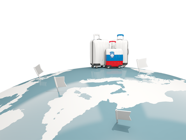 Luggage with globe. Download flag icon of Slovenia at PNG format