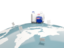 South Georgia and the South Sandwich Islands. Luggage with globe. Download icon.