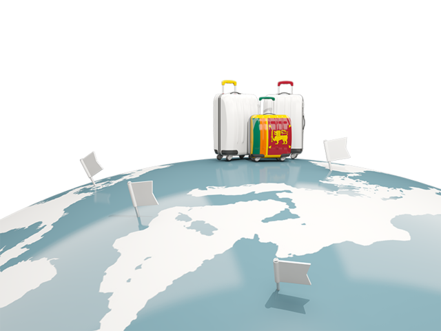 Luggage with globe. Download flag icon of Sri Lanka at PNG format