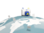 Tokelau. Luggage with globe. Download icon.