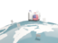 United States of America. Luggage with globe. Download icon.