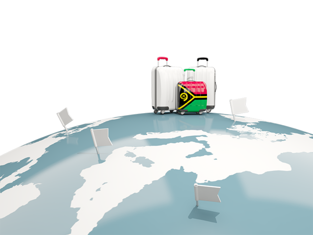 Luggage with globe. Download flag icon of Vanuatu at PNG format