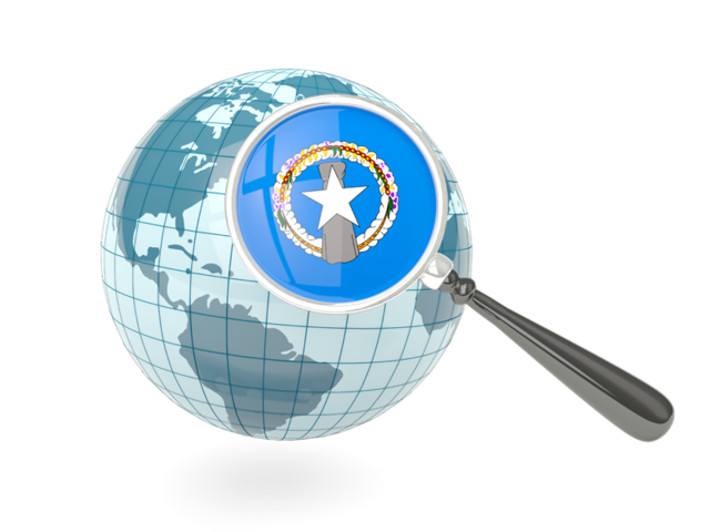 Magnified flag with blue globe. Download flag icon of Northern Mariana Islands at PNG format