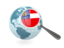 Flag of state of Georgia. Magnified flag with blue globe. Download icon