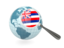Flag of state of Hawaii. Magnified flag with blue globe. Download icon