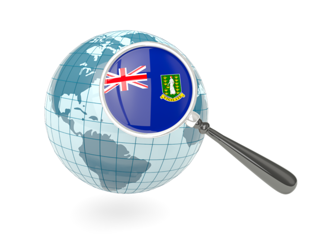 Magnified flag with blue globe. Download flag icon of Virgin Islands at PNG format