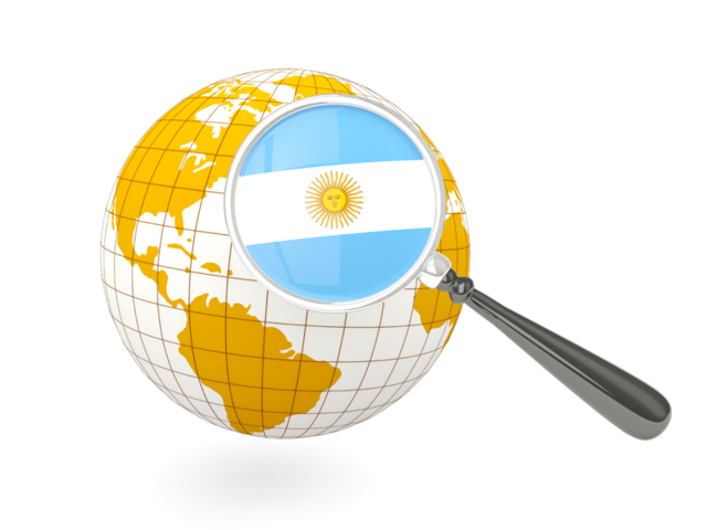 Magnified flag with globe. Download flag icon of Argentina at PNG format
