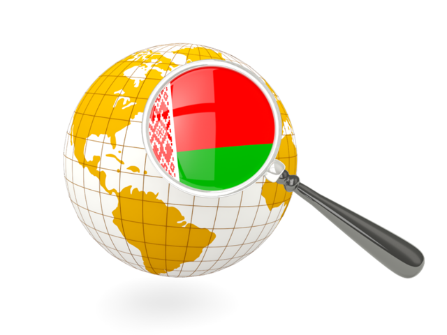 Magnified flag with globe. Download flag icon of Belarus at PNG format