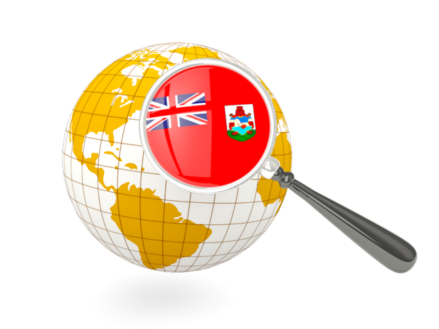 Magnified flag with globe. Download flag icon of Bermuda at PNG format