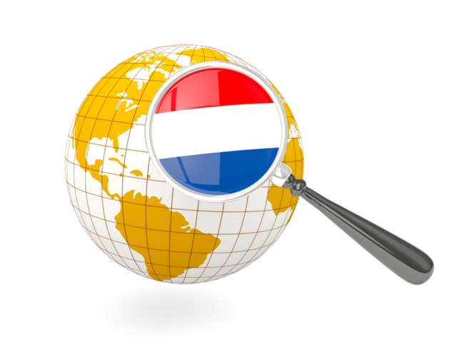 Magnified flag with globe. Download flag icon of Bonaire at PNG format