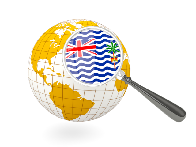 Magnified flag with globe. Download flag icon of British Indian Ocean Territory at PNG format