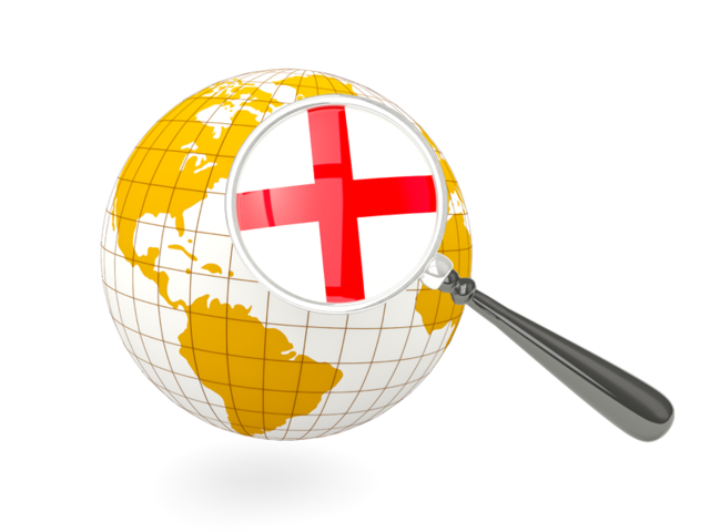 Magnified flag with globe. Download flag icon of England at PNG format