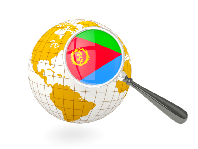 Magnified flag with globe. Download flag icon of Eritrea at PNG format