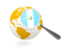 Guatemala. Magnified flag with globe. Download icon.