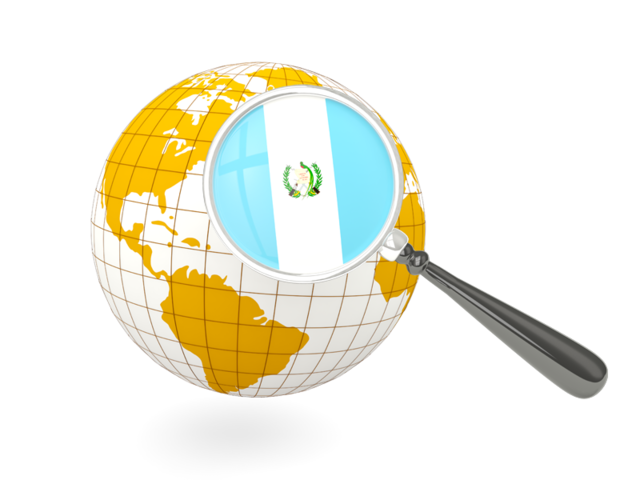 Magnified flag with globe. Download flag icon of Guatemala at PNG format