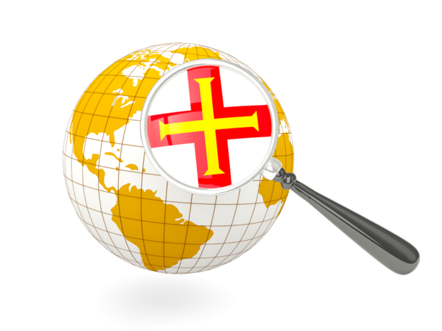 Magnified flag with globe. Download flag icon of Guernsey at PNG format