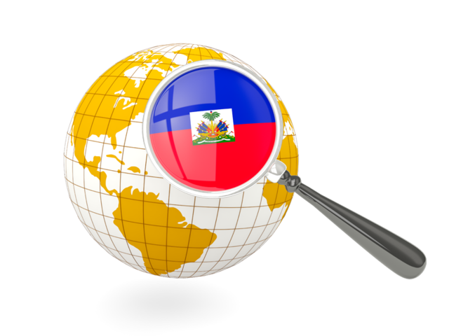 Magnified flag with globe. Download flag icon of Haiti at PNG format