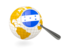 Honduras. Magnified flag with globe. Download icon.