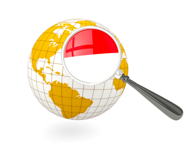 Magnified flag with globe. Download flag icon of Indonesia at PNG format