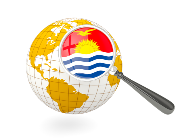 Magnified flag with globe. Download flag icon of Kiribati at PNG format