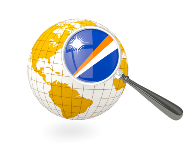 Magnified flag with globe. Download flag icon of Marshall Islands at PNG format