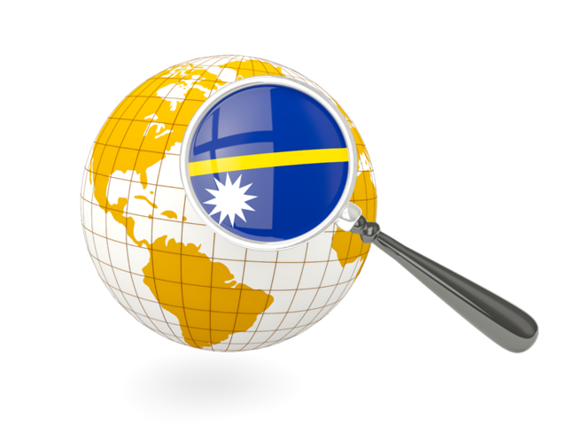 Magnified flag with globe. Download flag icon of Nauru at PNG format
