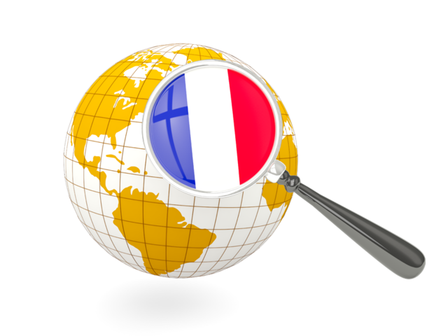 Magnified flag with globe. Download flag icon of Reunion at PNG format