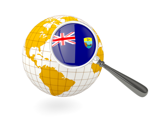 Magnified flag with globe. Download flag icon of Saint Helena at PNG format