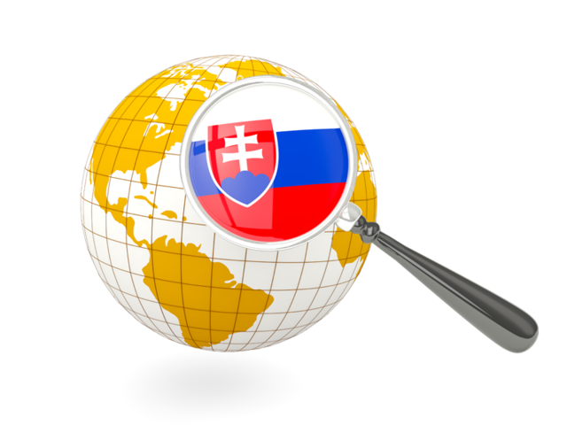 Magnified flag with globe. Download flag icon of Slovakia at PNG format