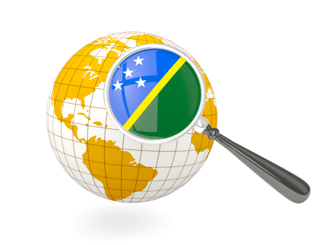 Magnified flag with globe. Download flag icon of Solomon Islands at PNG format