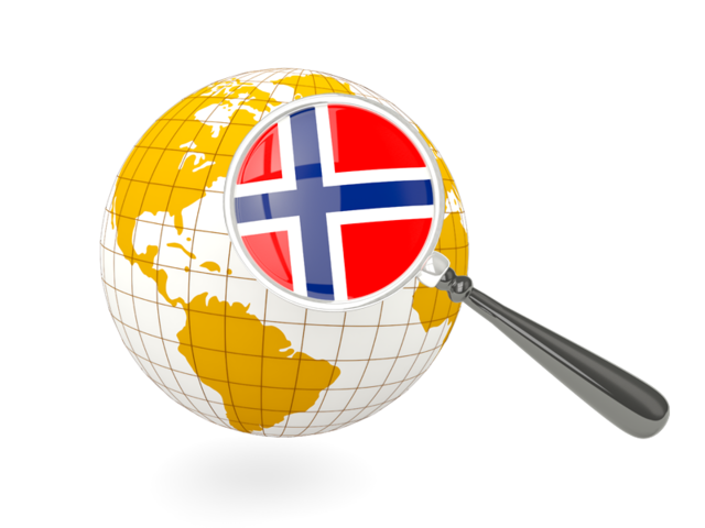 Magnified flag with globe. Download flag icon of Svalbard and Jan Mayen at PNG format