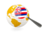 Flag of state of Hawaii. Magnified flag with globe. Download icon