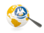 Flag of state of Louisiana. Magnified flag with globe. Download icon