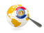 Flag of state of Missouri. Magnified flag with globe. Download icon